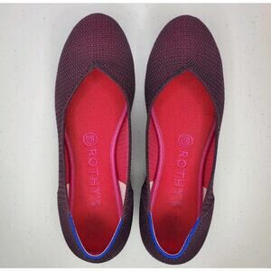 Rothy's Women The Flat Berry Lattice Stitch Fabric Ballet Flats Purple Size 9.5